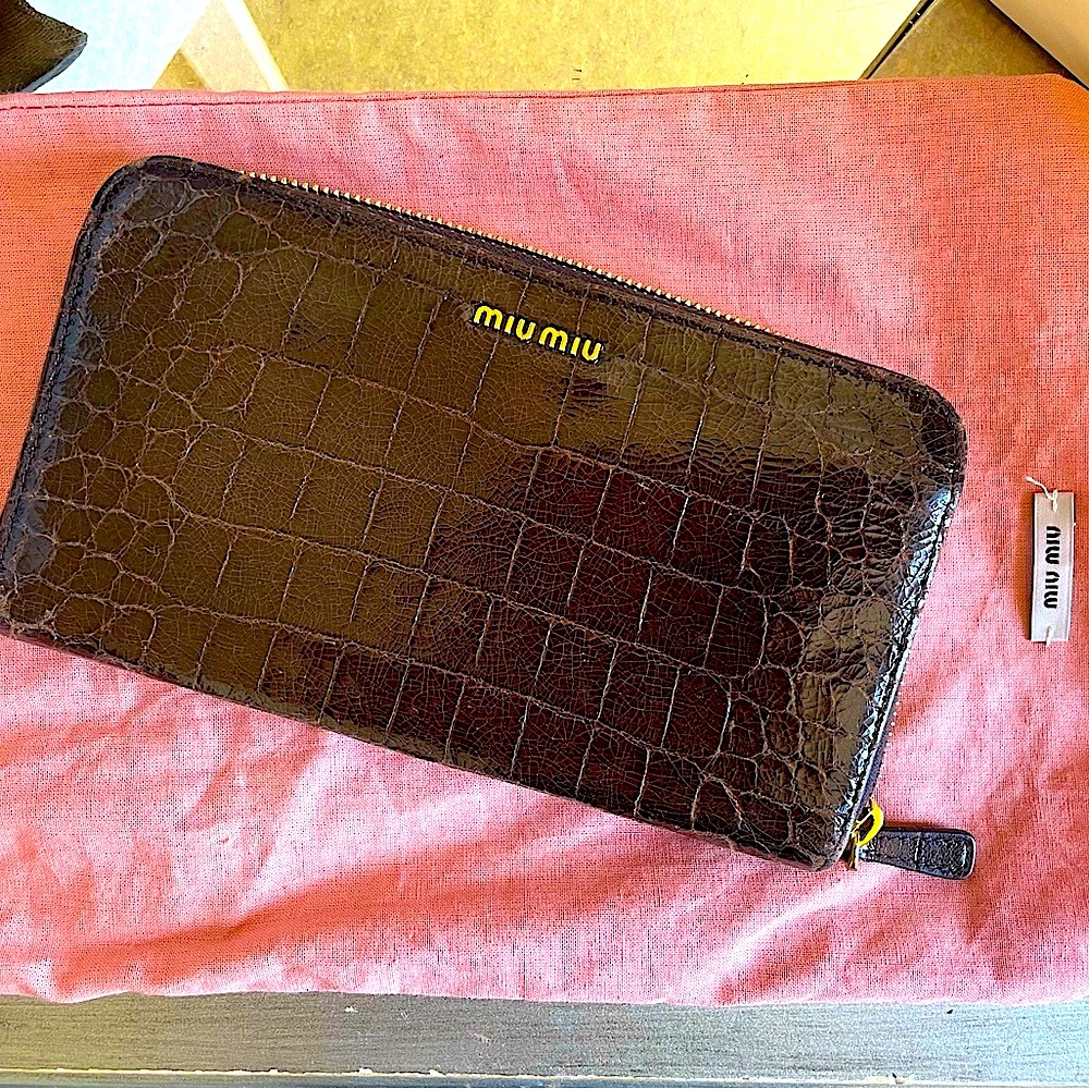 Miu Miu AUTHENTIC croc embossed wallet